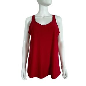 No Boundaries Basic Red Stretch Fitted Red Tank